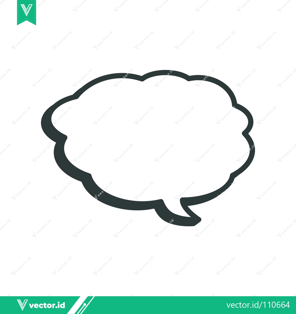 Premium Vector of Empty Speech Bubble Icon with Shadow