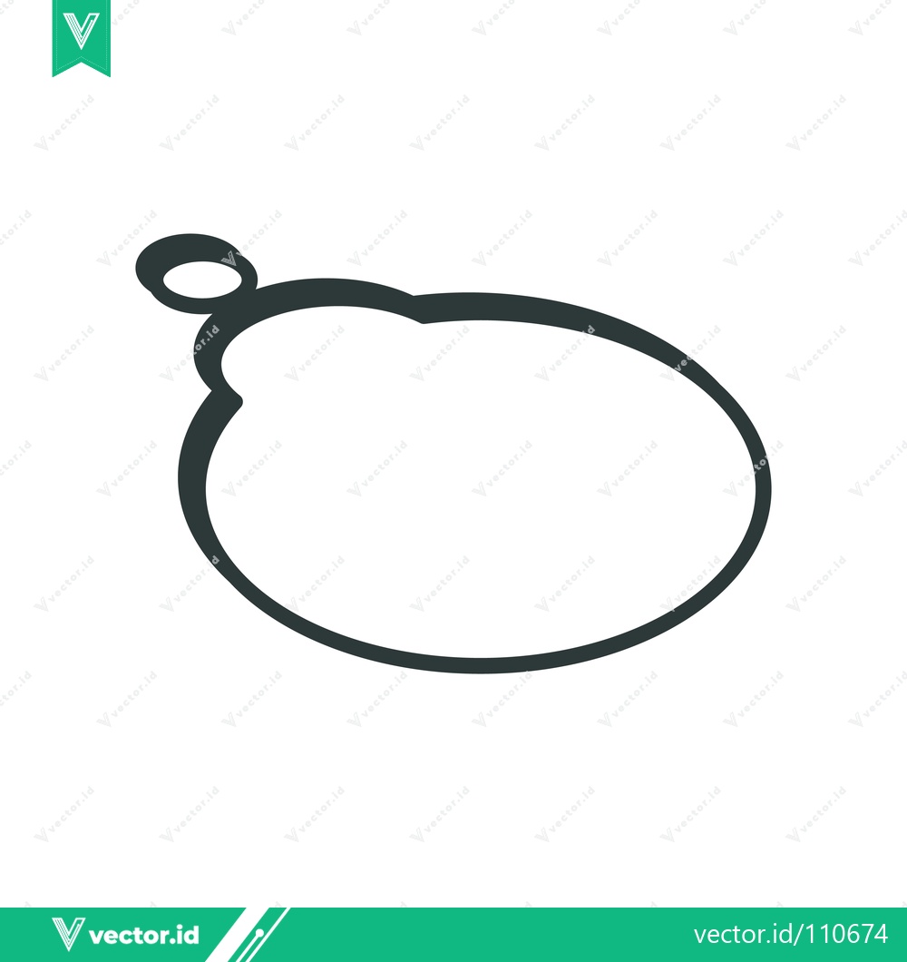 Premium Vector dari Minimalist Outline of an Oval Speech Bubble with a Loop