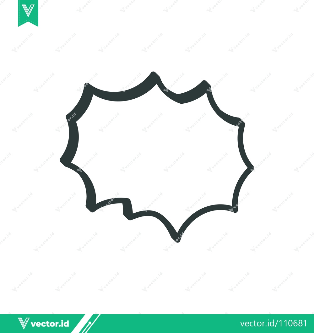 Premium Vector of Explosion Speech Bubble Outline Graphic Element