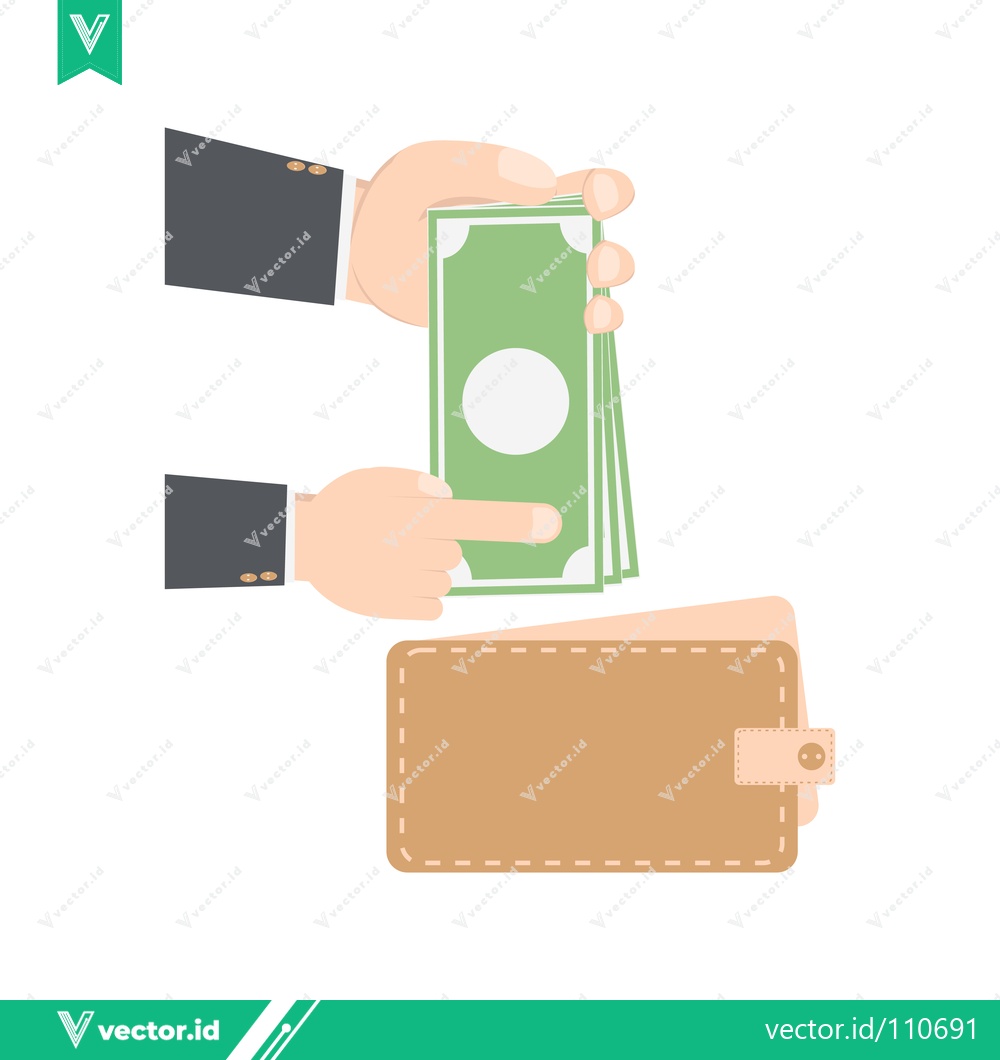 Premium Vector dari Hands exchanging money and wallet for payment