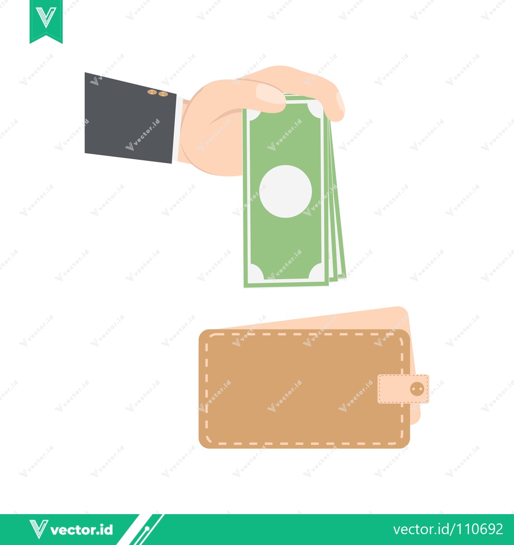 Premium Vector dari Hand Giving Money to Wallet