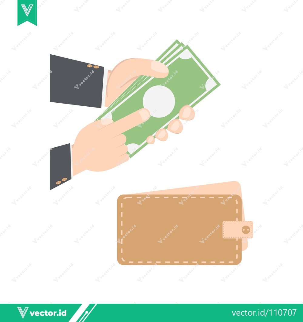 Premium Vector of Hand giving money to wallet concept of payment