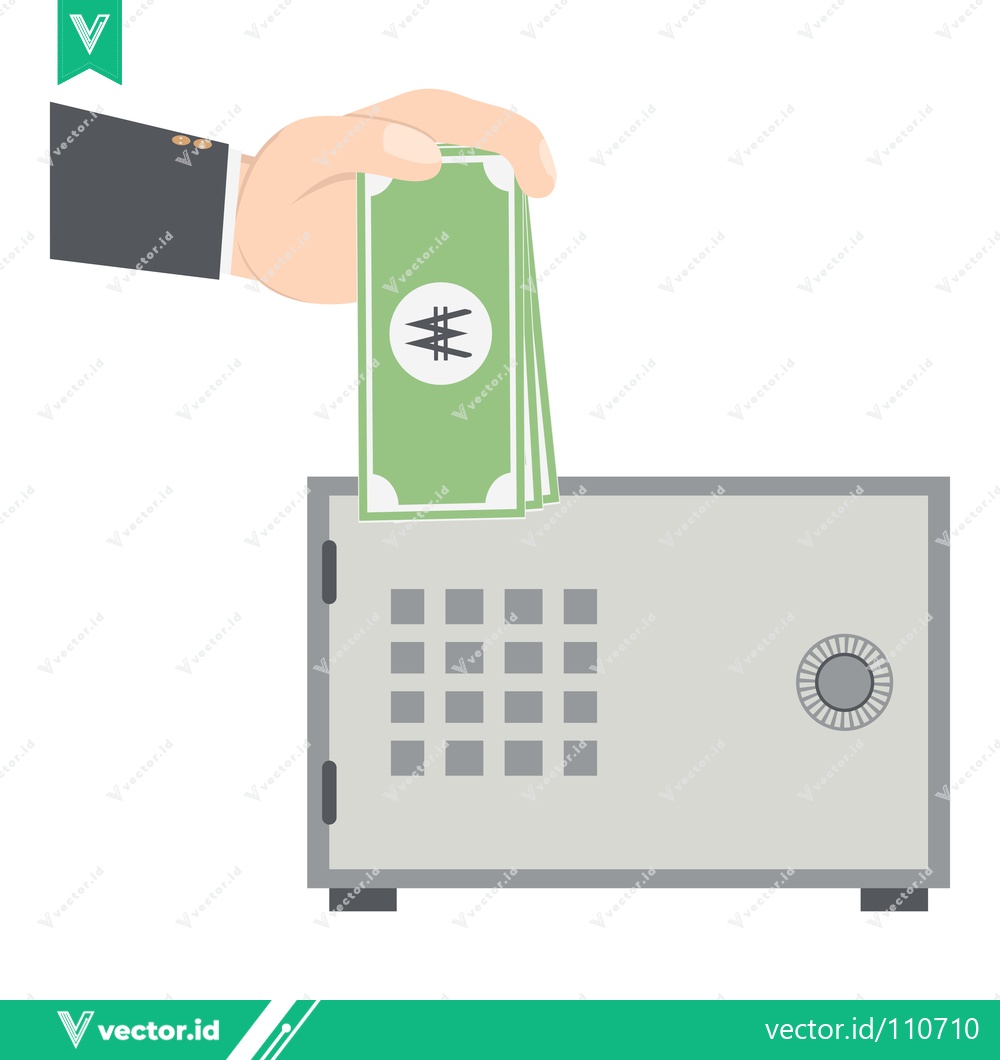 Premium Vector dari Saving Money in a Safe Deposit Box
