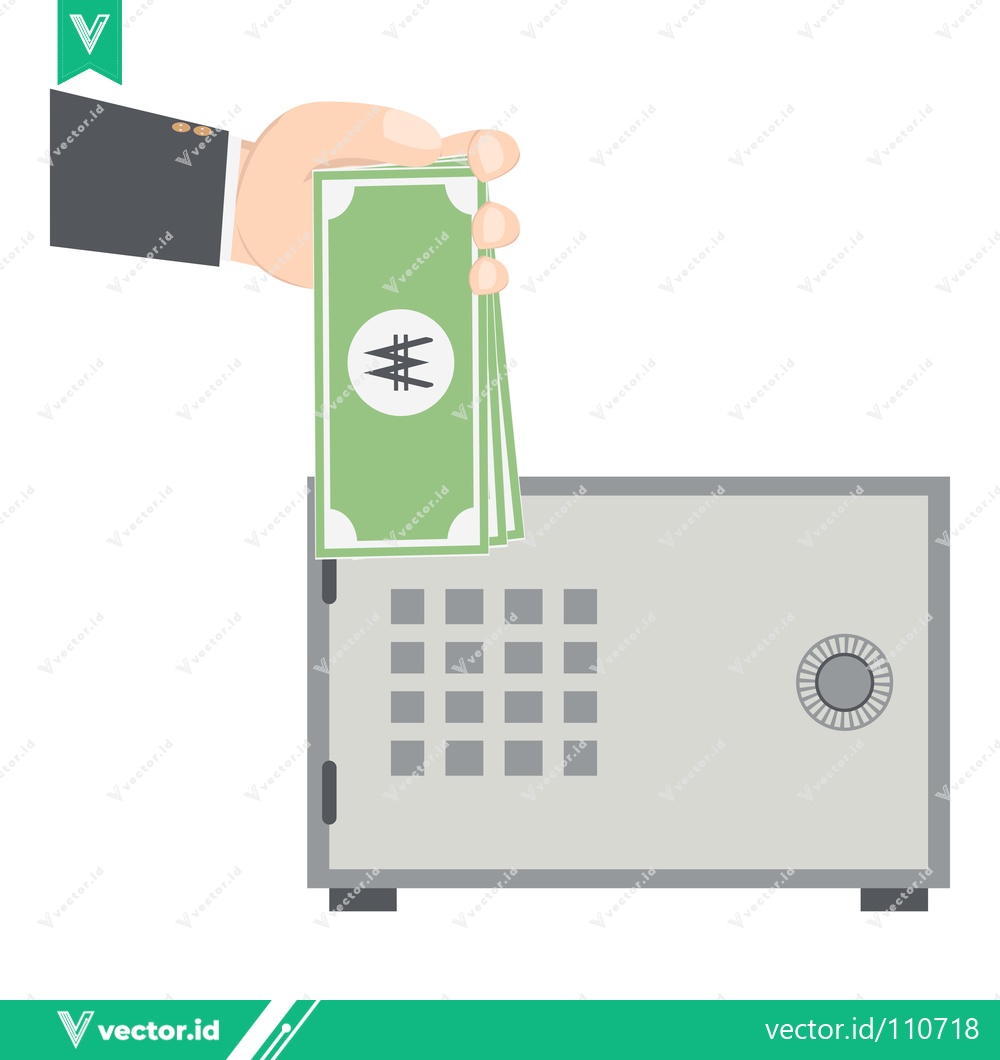 Premium Vector dari Saving Money in a Safe Deposit Box