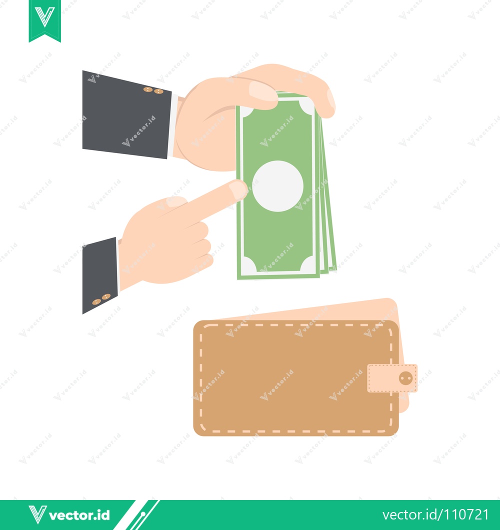 Premium Vector dari Hand giving money from wallet for payment