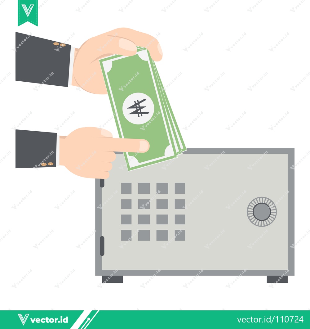 Premium Vector dari Saving Money in a Safe Deposit Box