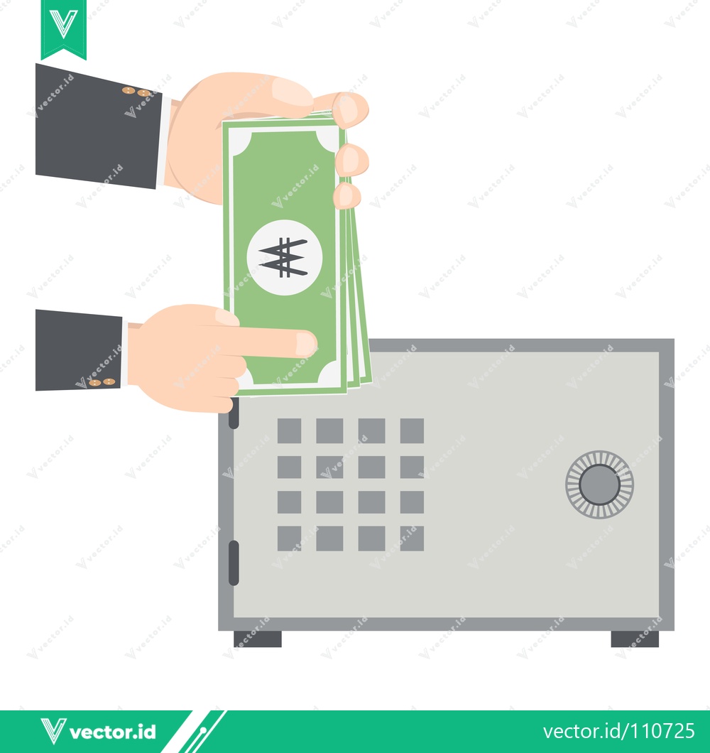Premium Vector dari Saving Money in a Safe Deposit Box