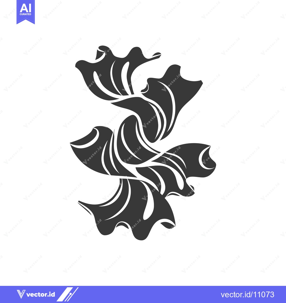 Premium Vector dari Abstract Black and White Swirling Shape Design