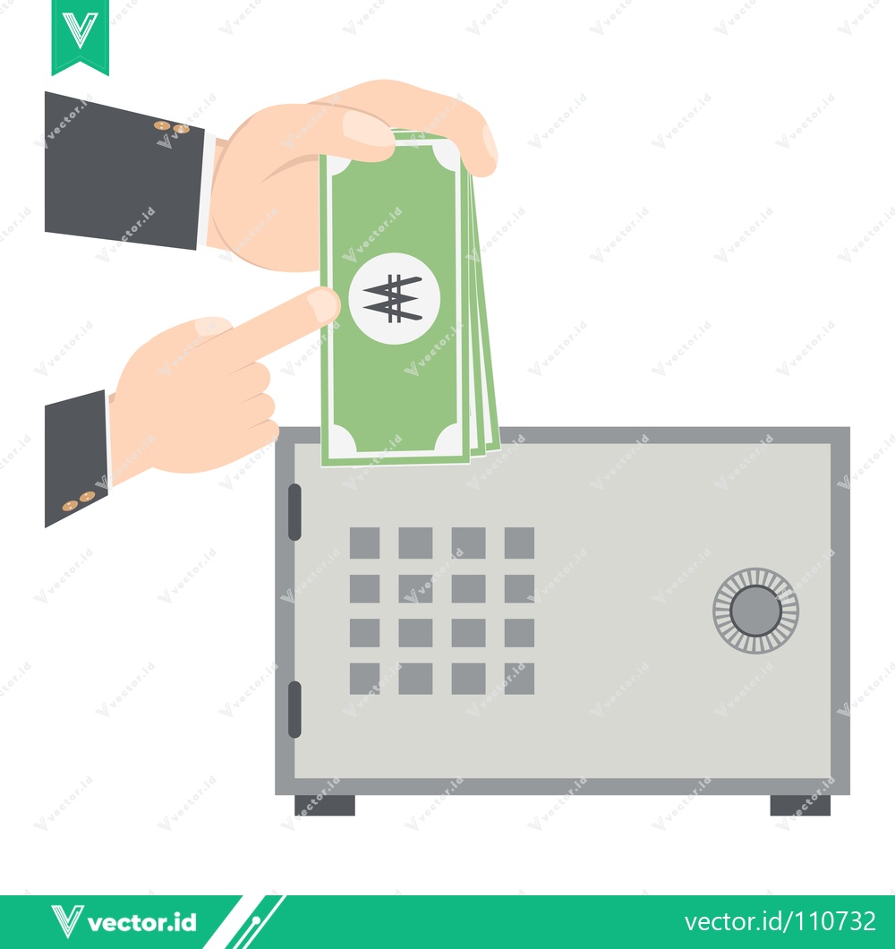 Premium Vector of Saving Money in a Safe Deposit Box for Financial Security