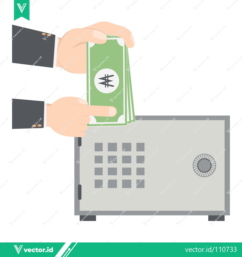 Premium Vector dari Saving Money in a Safe Deposit Box
