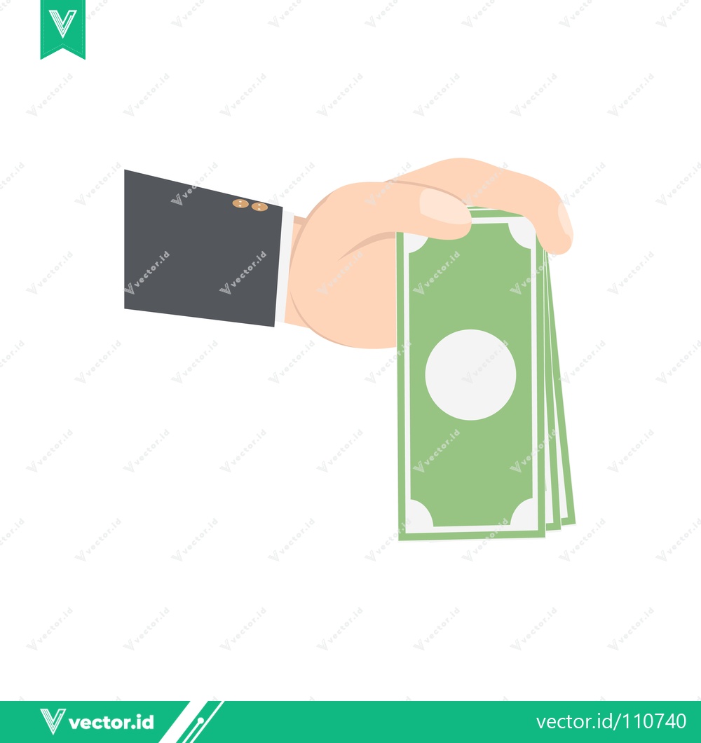 Premium Vector of Hand in Suit Holding Money Bills