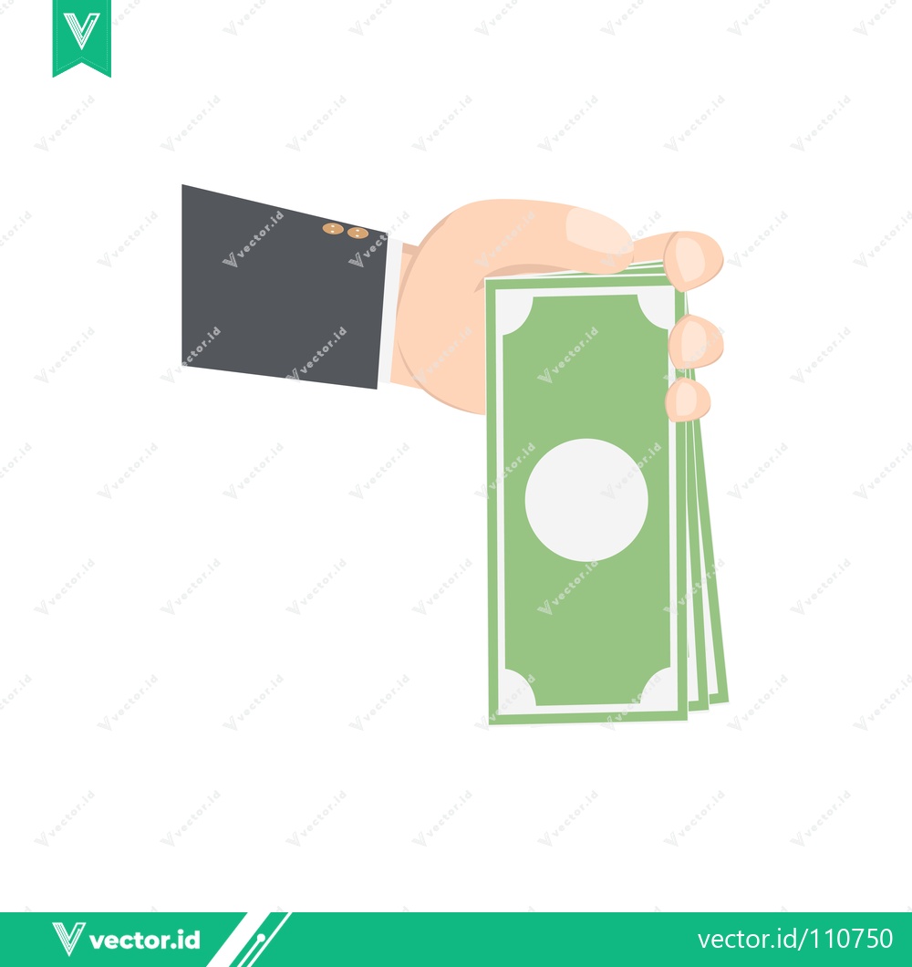 Premium Vector of Hand Holding Money Bills for Payment or Transaction