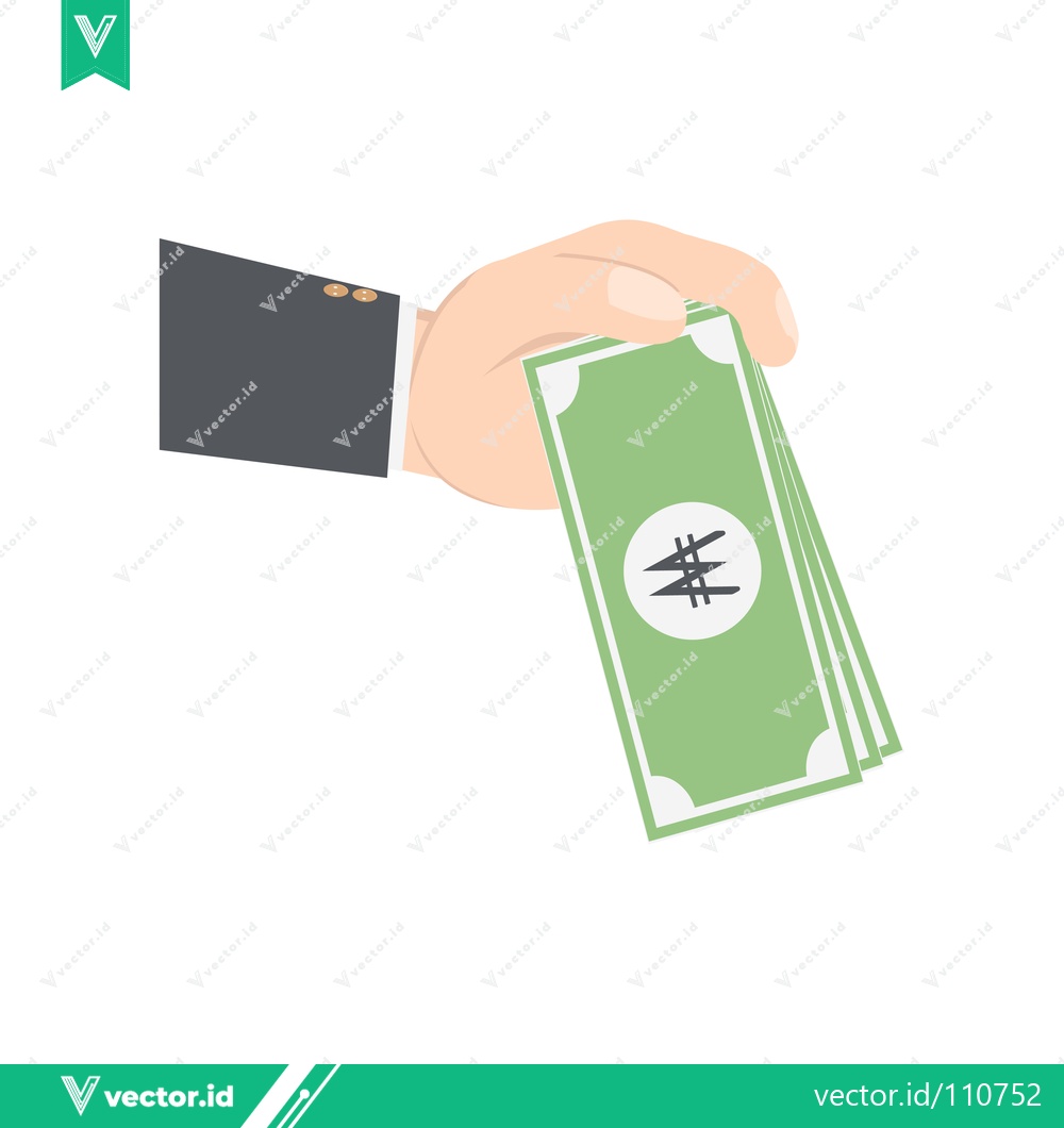 Premium Vector of Hand Giving Money Nigerian Naira Currency Illustration