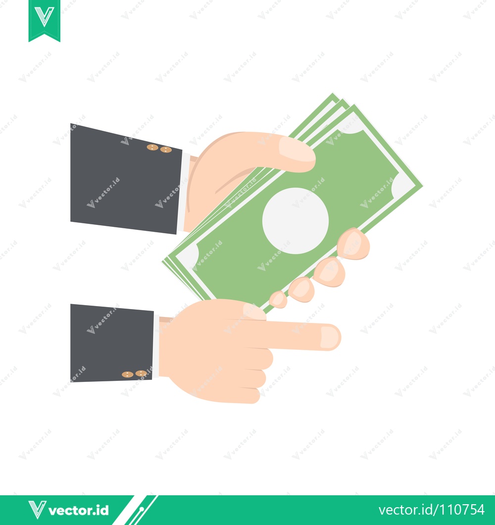 Premium Vector dari Hand giving money to another hand