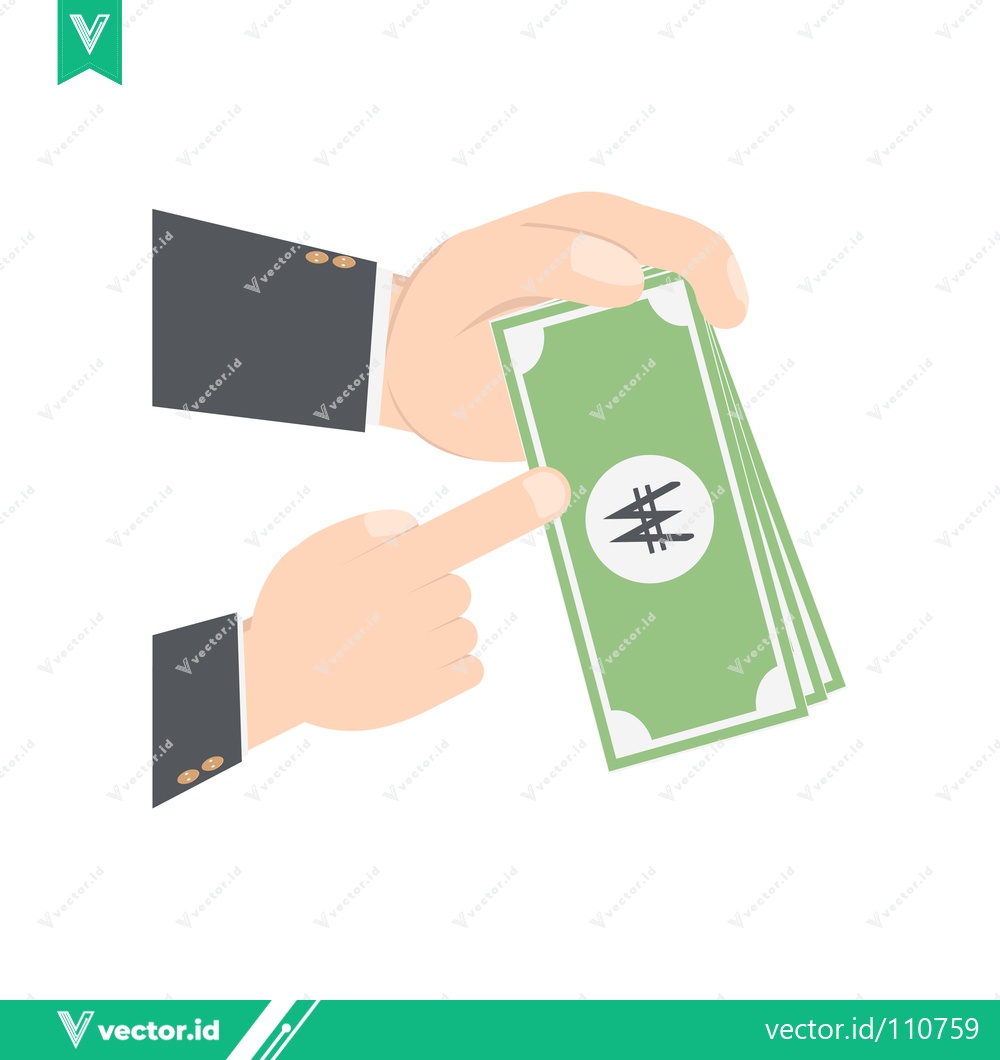 Premium Vector of Handing Over Nigerian Naira Currency Notes for Payment