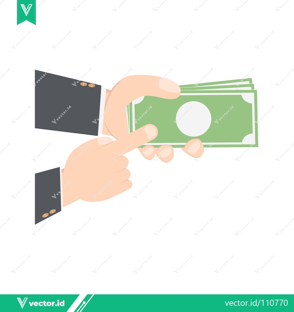 Premium Vector of Hand holding money for payment or transaction