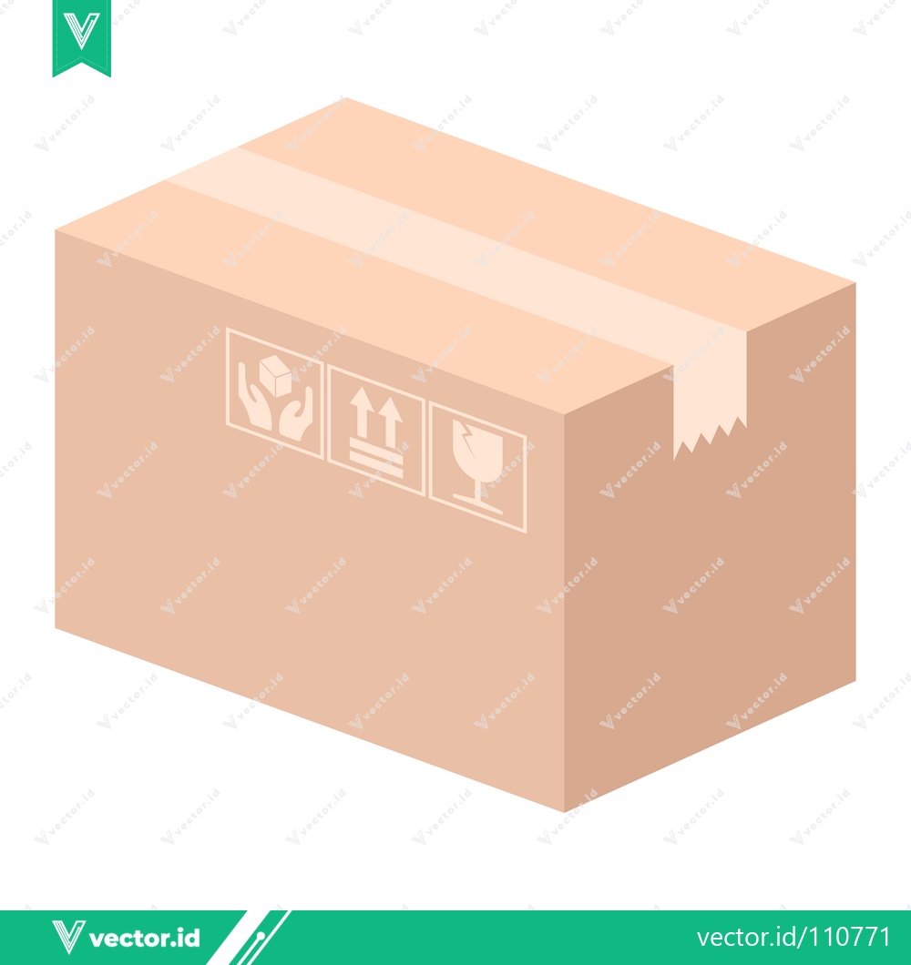 Premium Vector dari Cardboard Shipping Box with Fragile Symbols