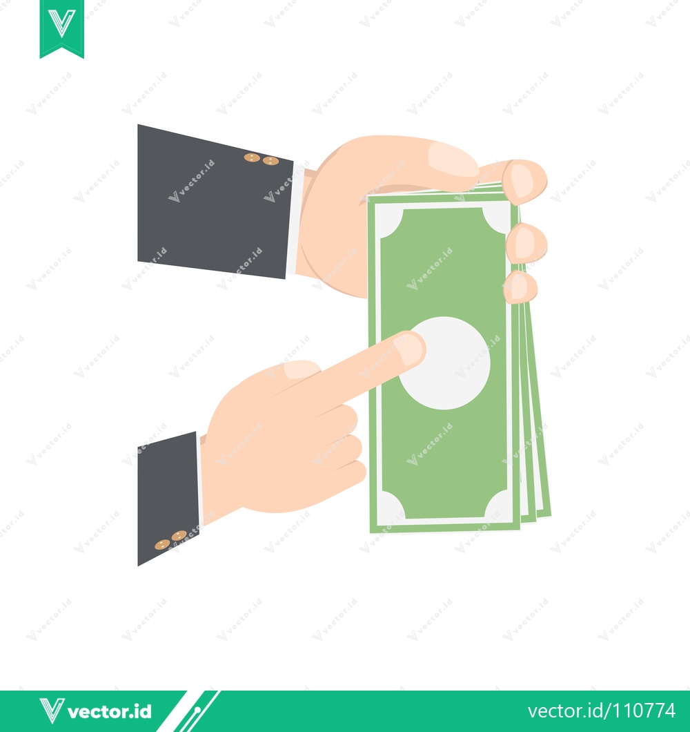 Premium Vector of Hand Giving Money to Another Hand
