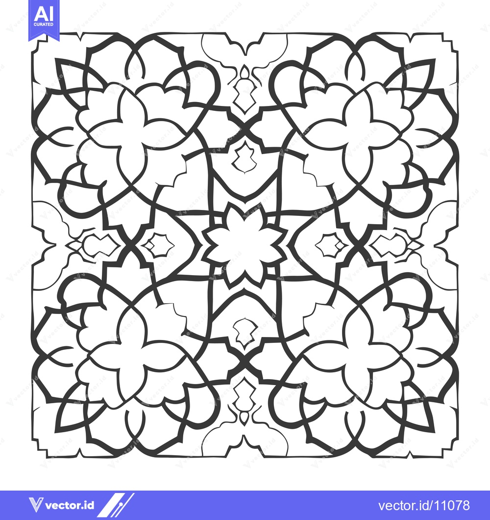 Premium Vector of Abstract Black and White Symmetrical Geometric Pattern