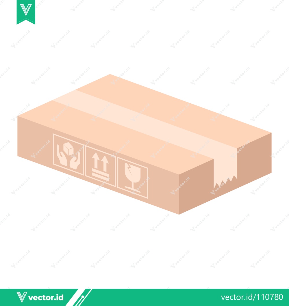 Premium Vector dari Cardboard Box with Shipping Symbols