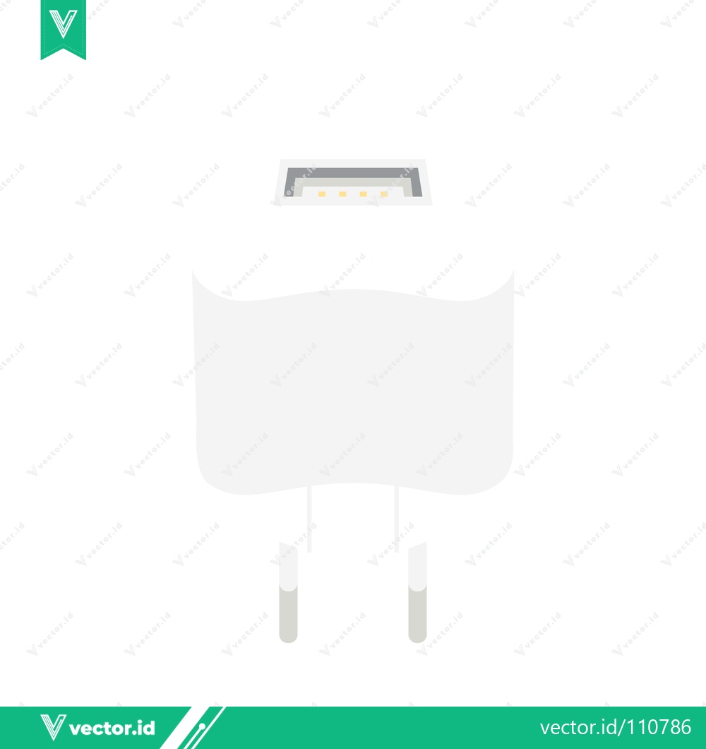 Premium Vector dari White USB Power Adapter with Foldable Prongs
