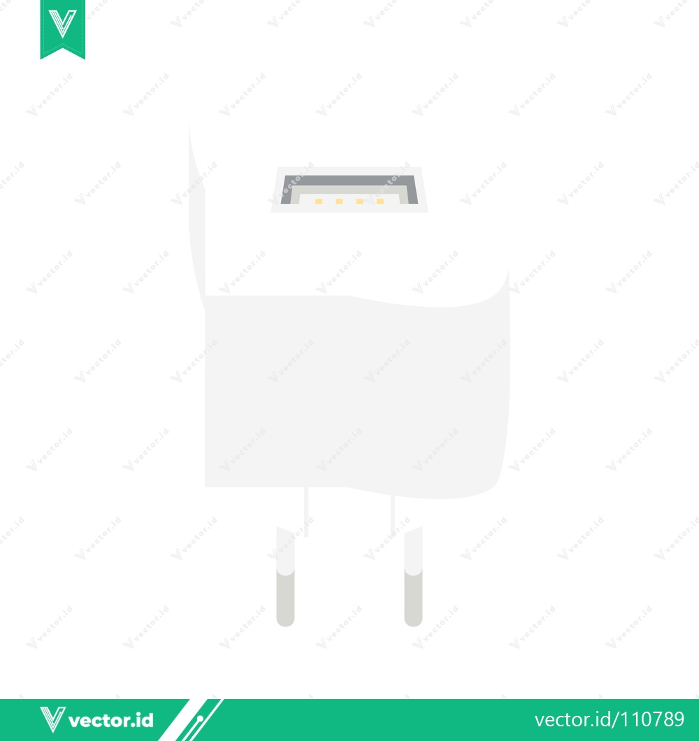 Premium Vector dari White USB Wall Charger Adapter with Two Pins