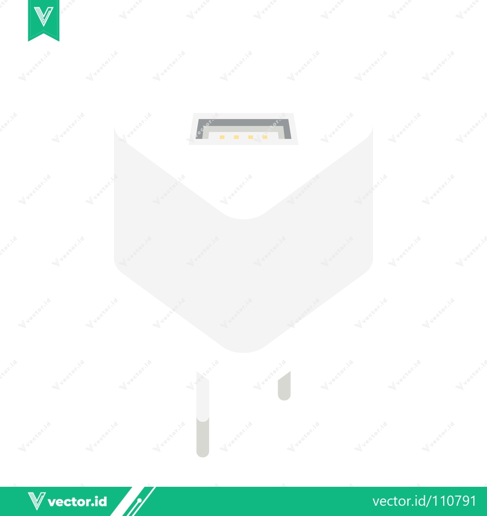 Premium Vector of White USB Power Adapter with Two Pins