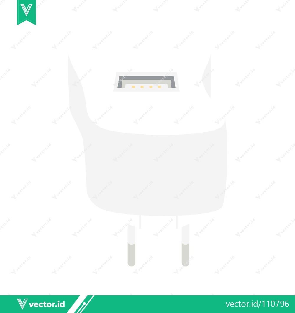 Premium Vector of White USB Wall Charger Adapter for Mobile Devices