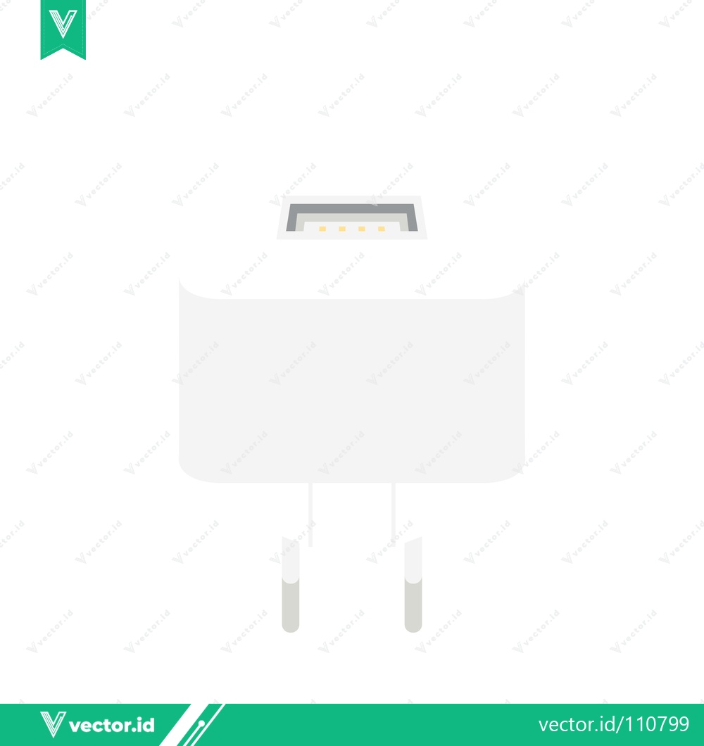 Premium Vector of White USB Power Adapter for Charging Devices