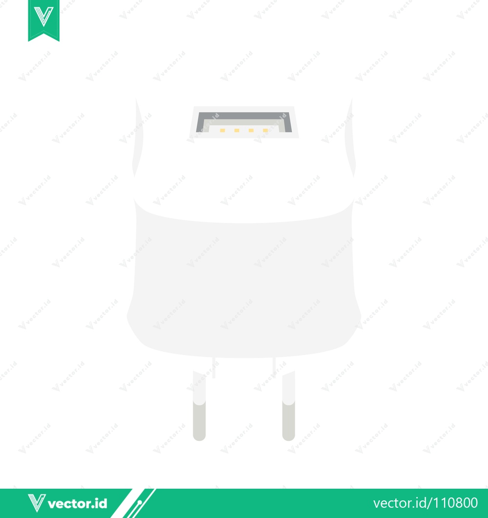 Premium Vector of White USB Wall Charger Adapter for Electronic Devices