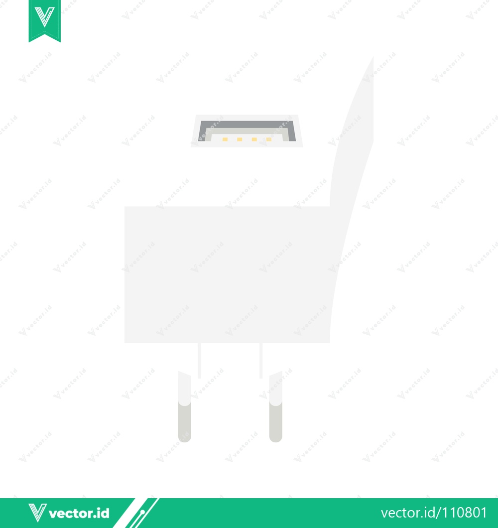 Premium Vector dari White USB Power Adapter with Foldable Prongs