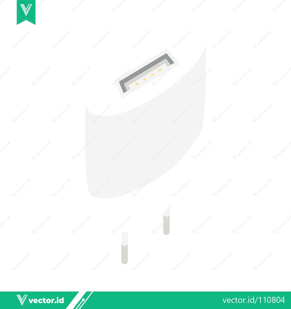 Premium Vector dari White USB Power Adapter with Two Pins
