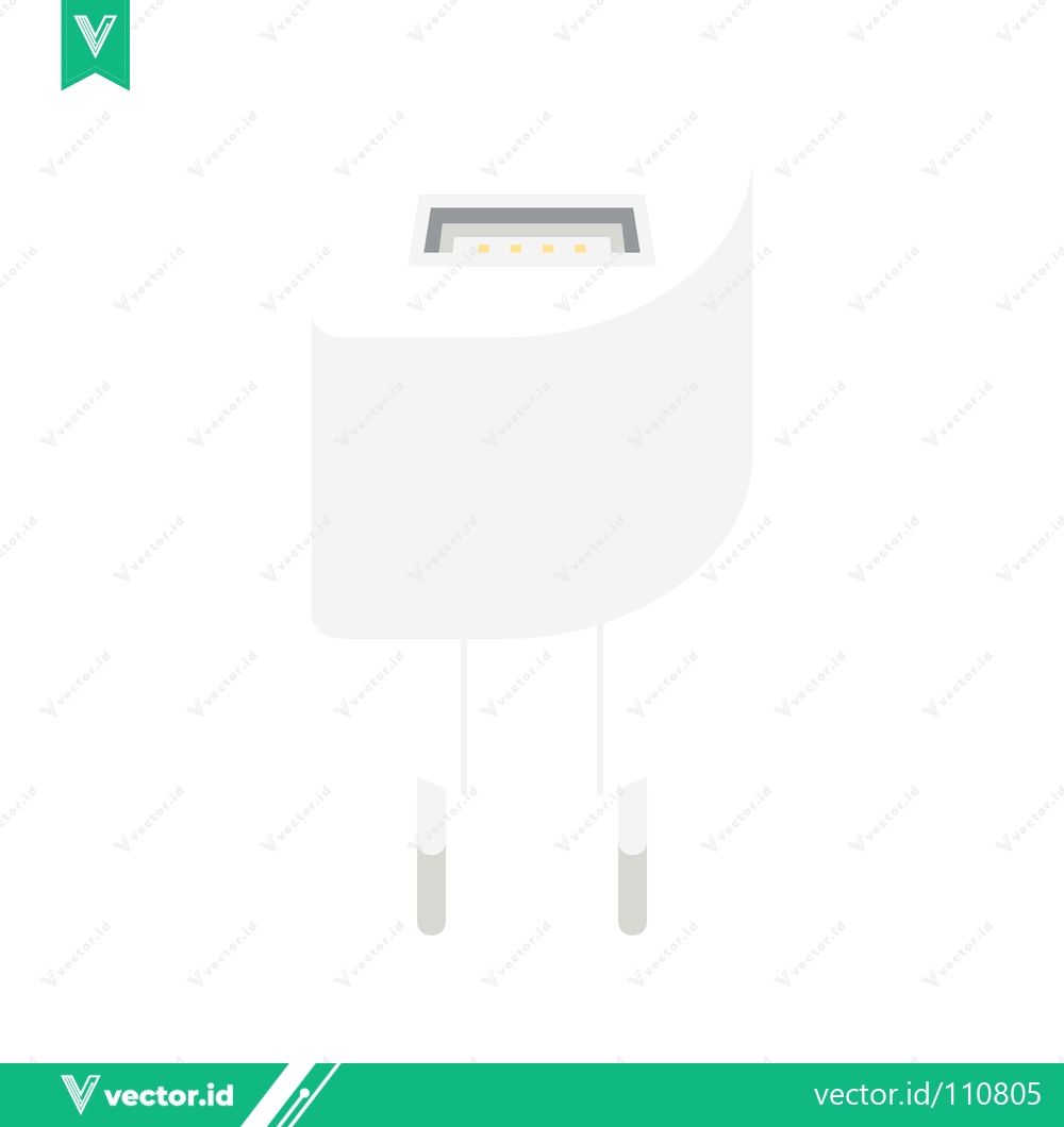 Premium Vector dari White USB Power Adapter with Foldable Prongs