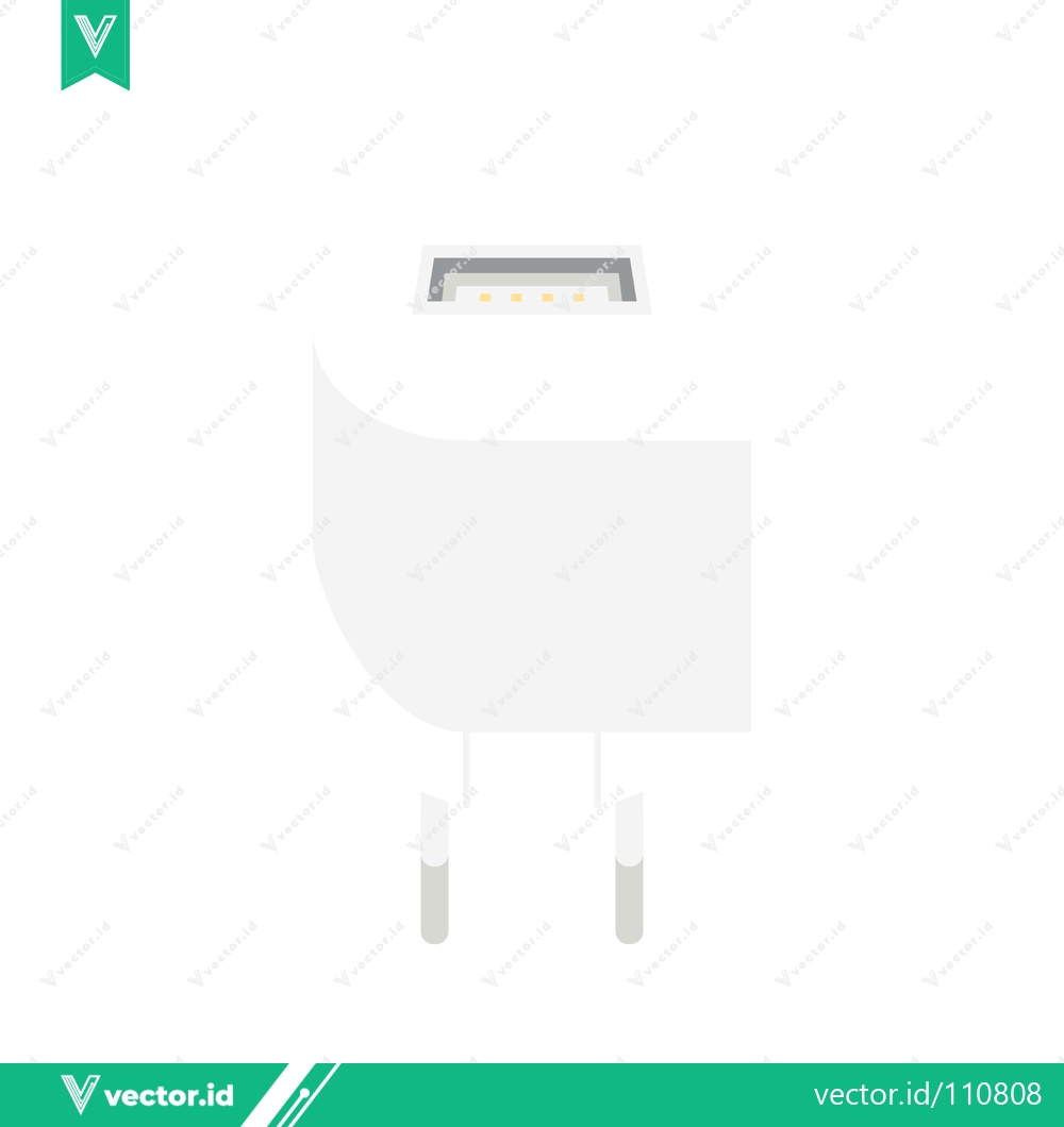 Premium Vector of White USB Power Adapter for Charging Devices