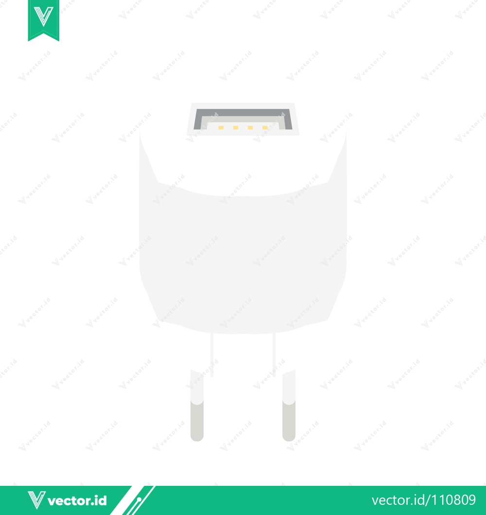 Premium Vector of White USB Power Adapter for Charging Devices