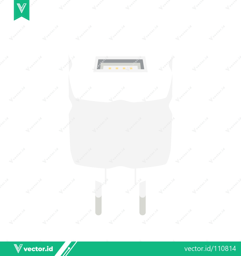 Premium Vector of White USB Power Adapter for Charging Devices
