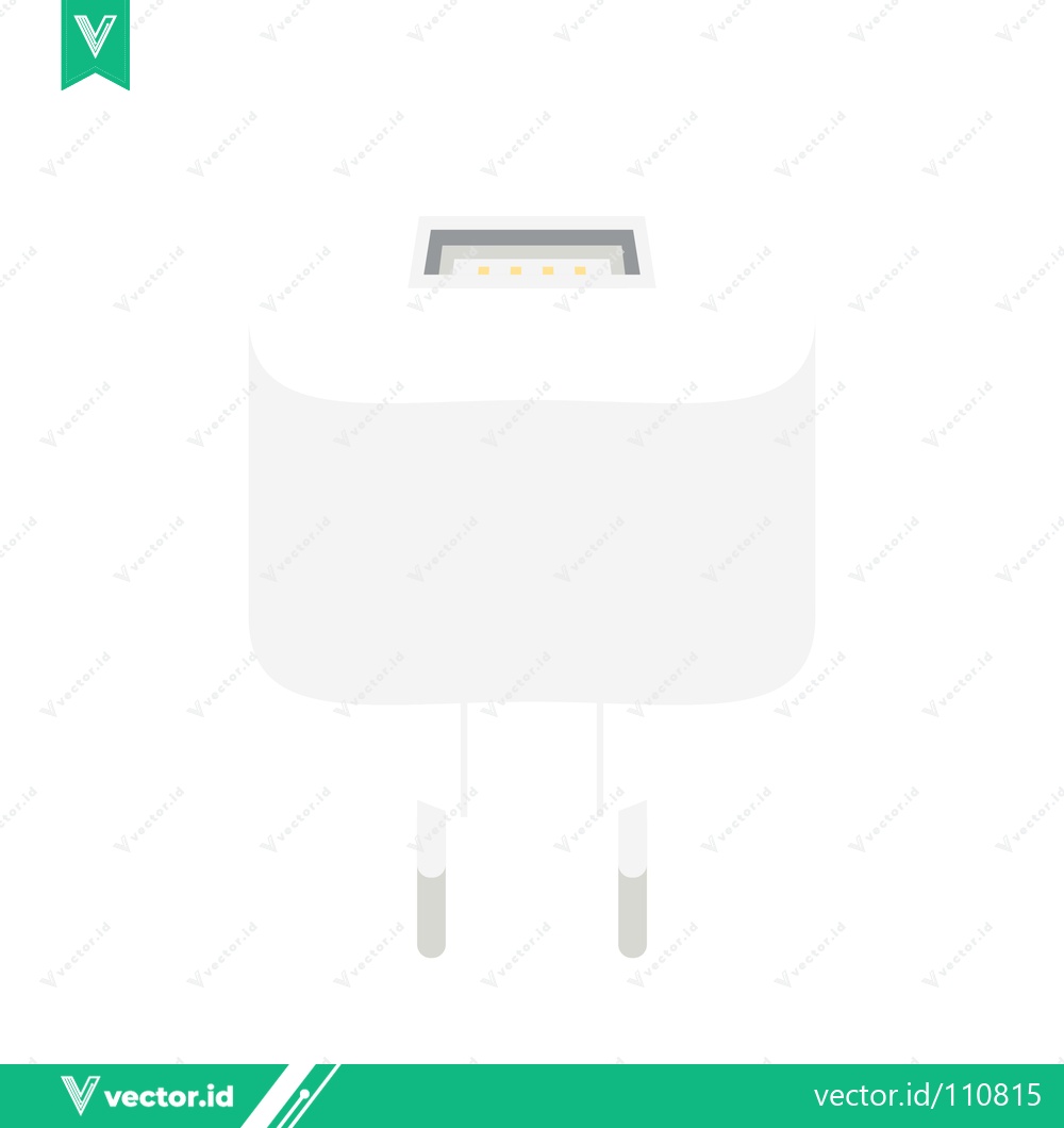 Premium Vector of White USB Power Adapter with European Plug