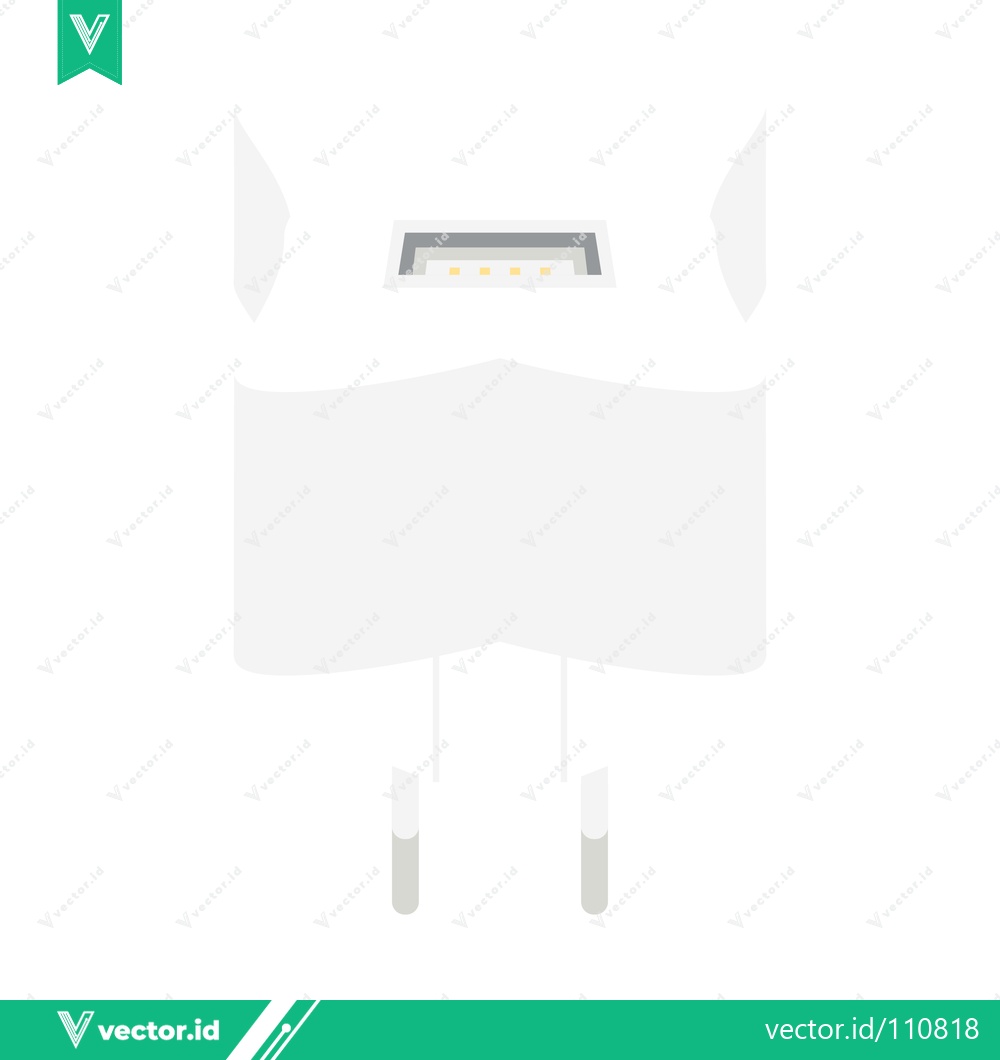 Premium Vector of White USB Power Adapter with Integrated Plug