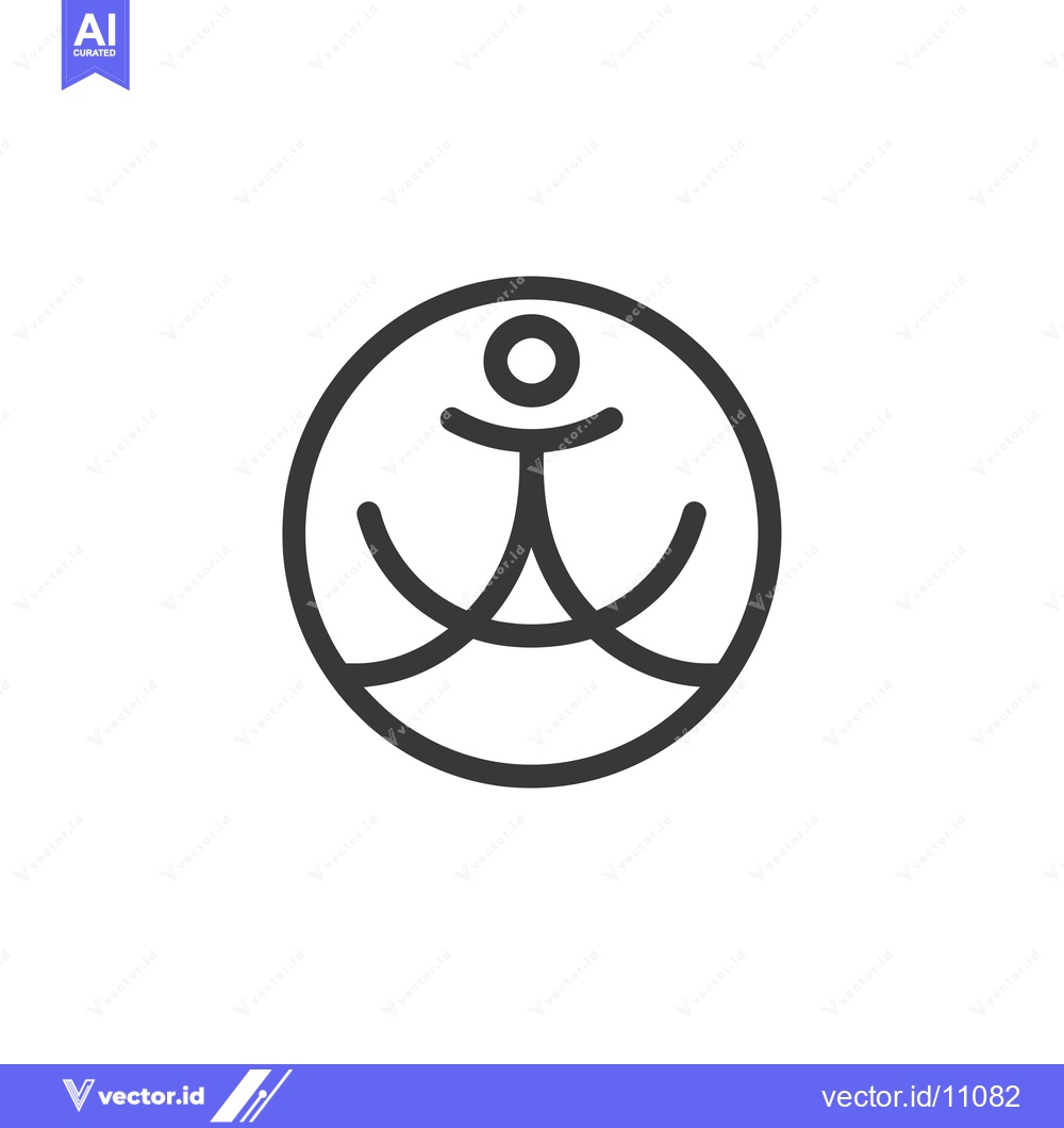 Premium Vector dari Abstract Circle Logo with Stylized Person and Curves