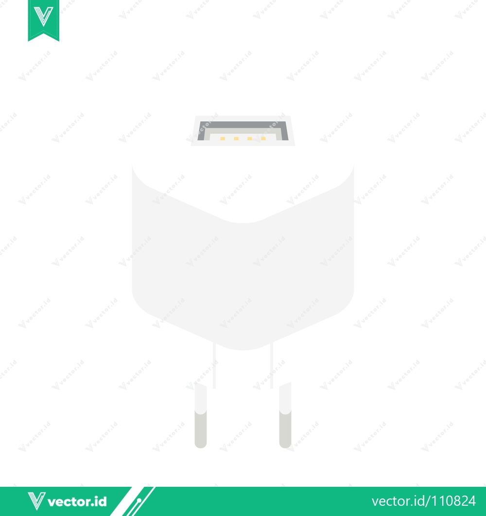 Premium Vector of White USB Power Adapter for Charging Devices