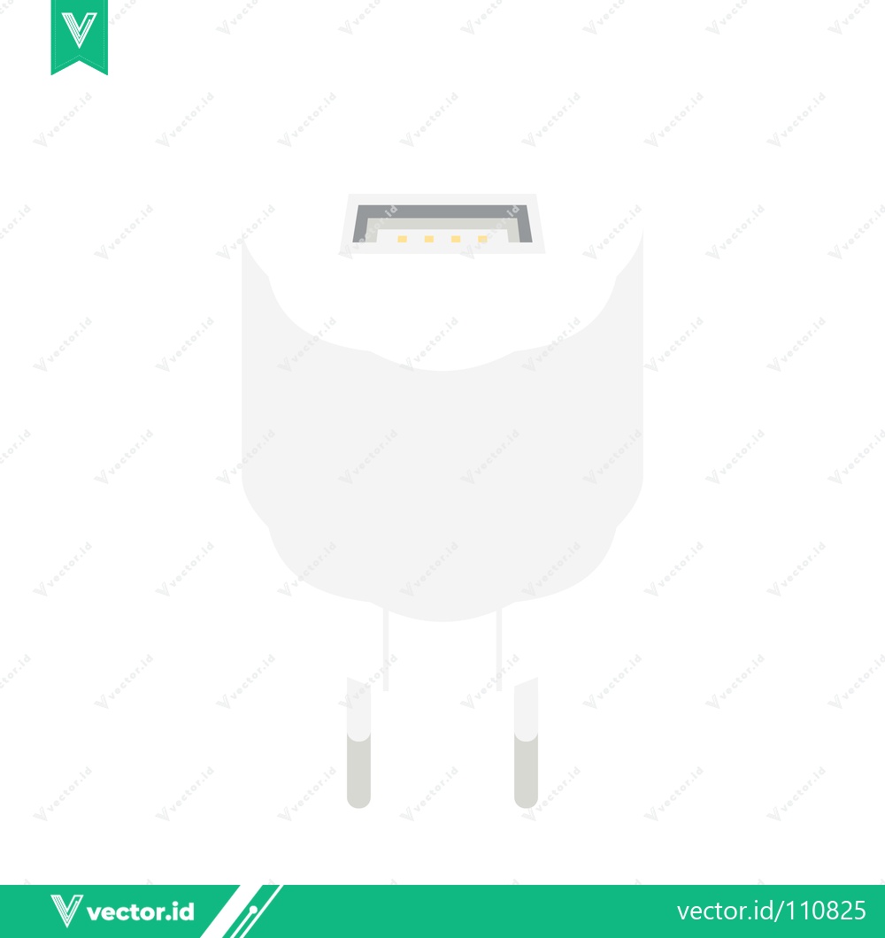 Premium Vector dari White USB Wall Charger Adapter with Foldable Prongs