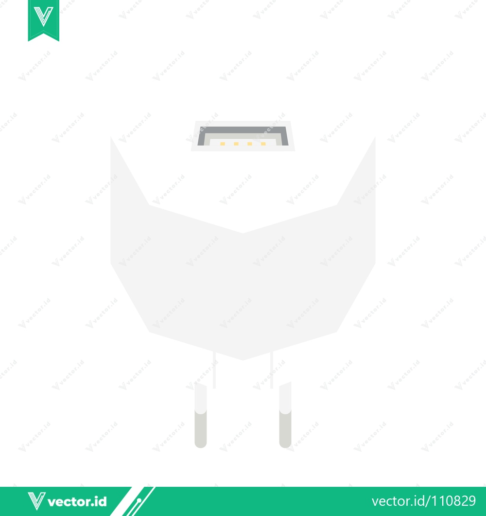 Premium Vector of White USB Power Adapter for Charging Devices