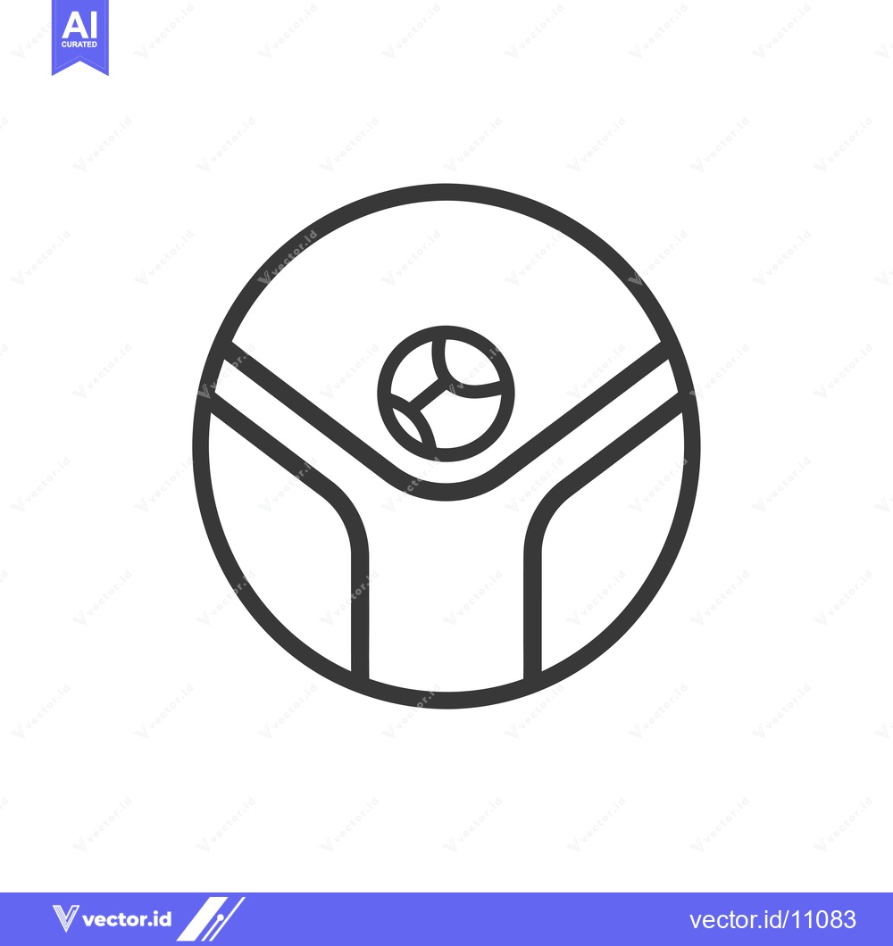 Premium Vector dari Abstract Circle with a Ball and Curved Lines Symbol
