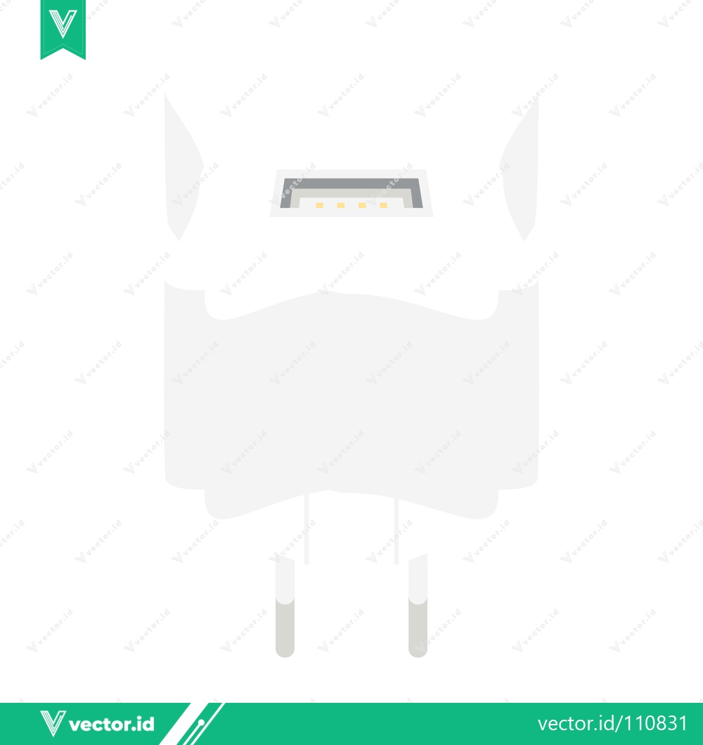 Premium Vector dari White USB Wall Charger Adapter with Foldable Prongs