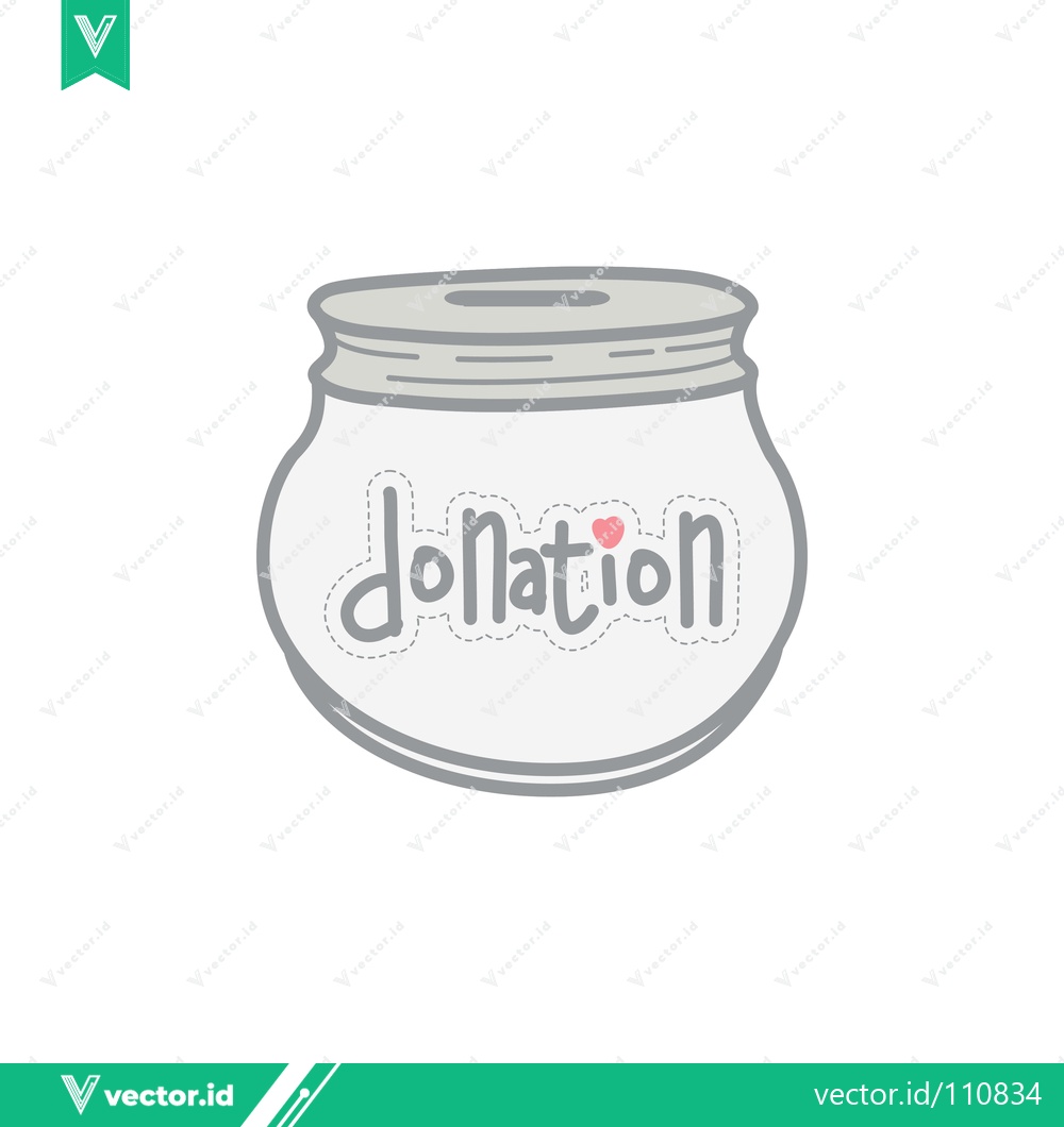 Premium Vector of Simple Donation Jar Icon with Heart Symbol