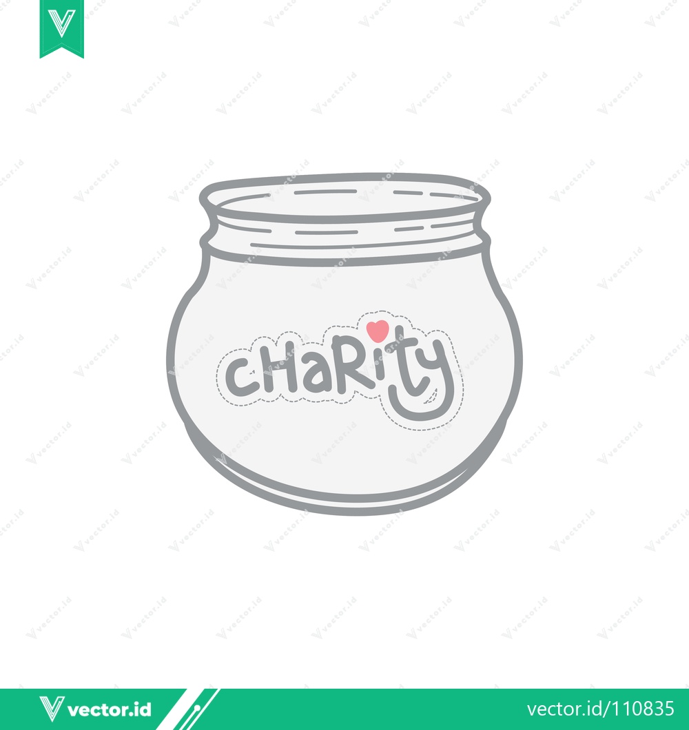 Premium Vector dari Charity Jar Icon with Heart Symbol