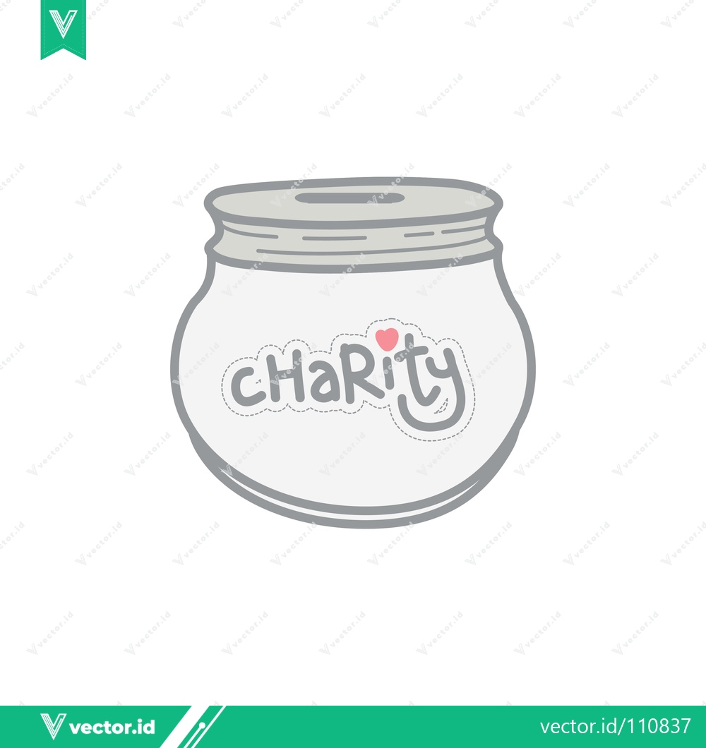 Premium Vector dari Cute Charity Jar with Heart Icon