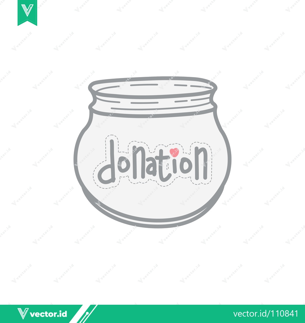 Premium Vector dari Simple Donation Jar Icon with Heart Detail