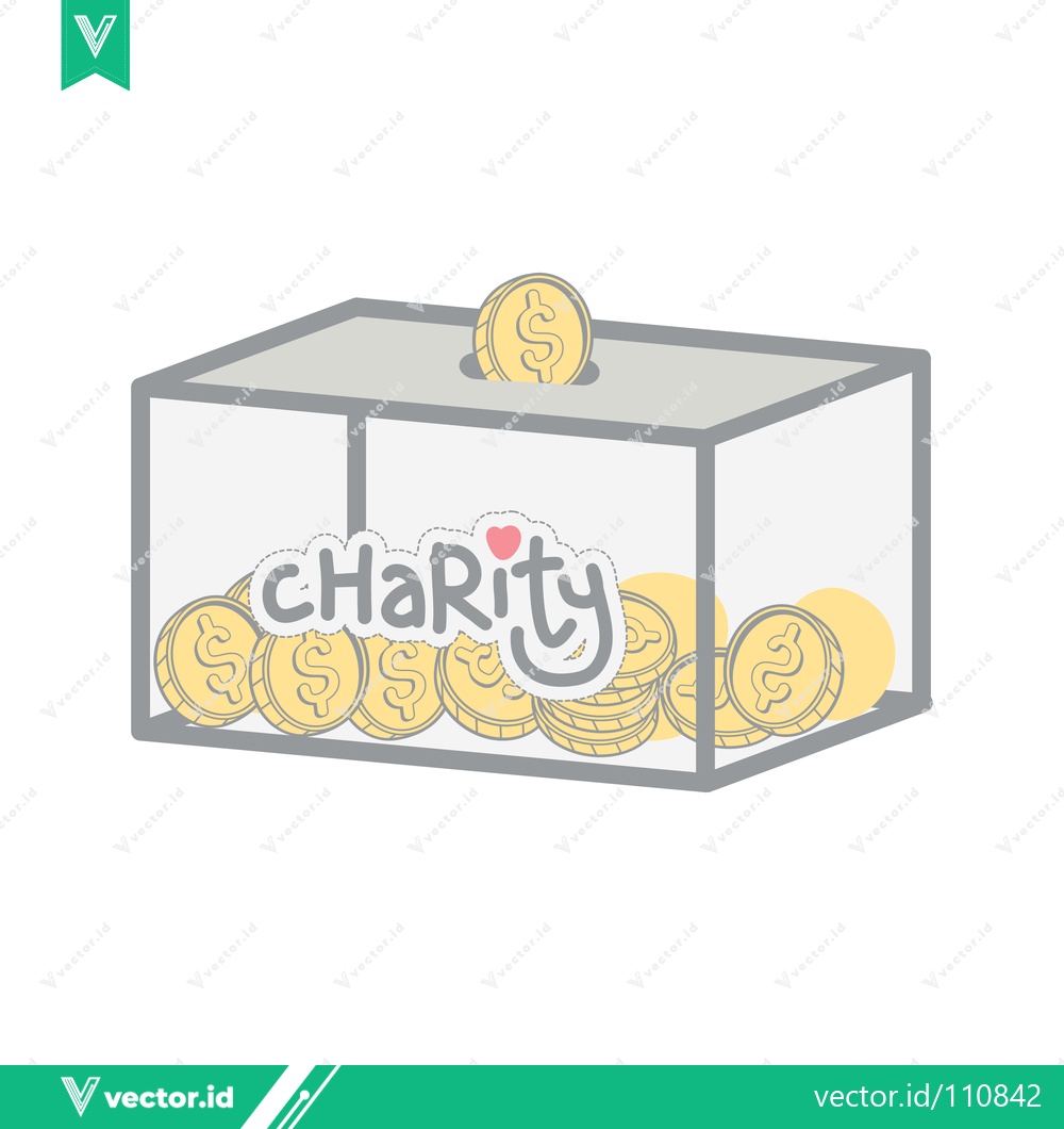 Premium Vector dari Charity Donation Box Filled With Coins