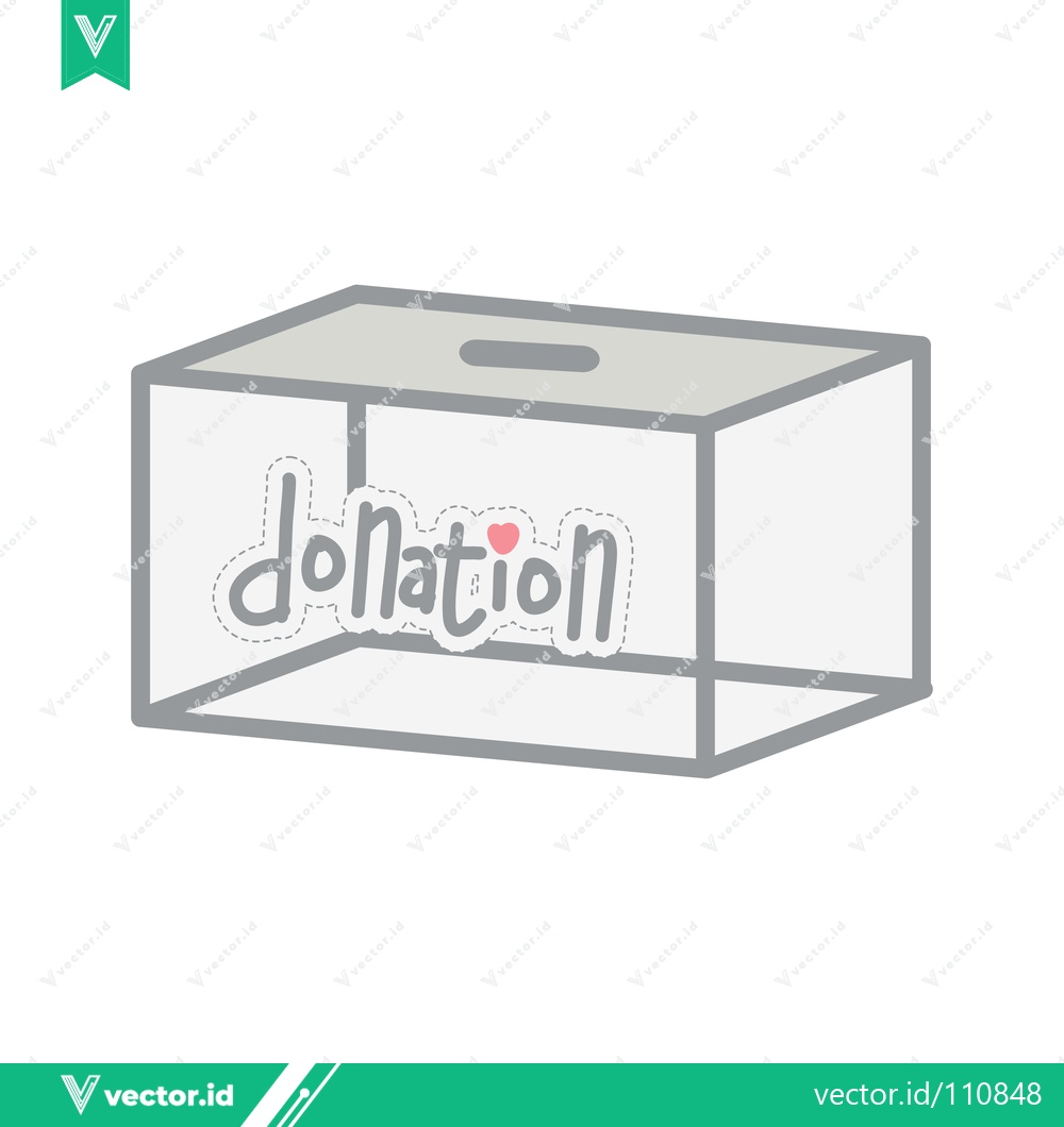 Premium Vector dari Simple Illustration of a Donation Box with the Word Donation Written on It
